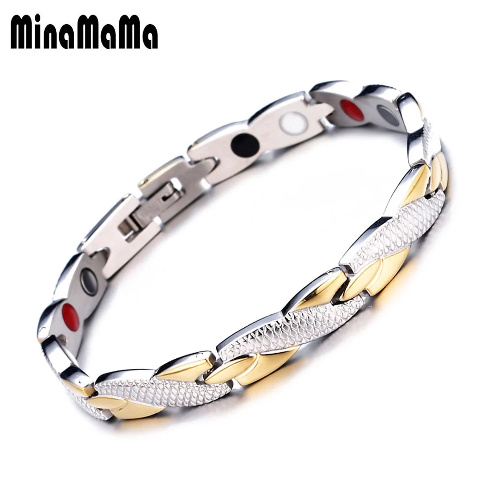 

Dragon Design Stainless Steel Gold Black Color Germanium Magnetic Bracelets For Men Women Healthy Care Medical Ion Bracelets