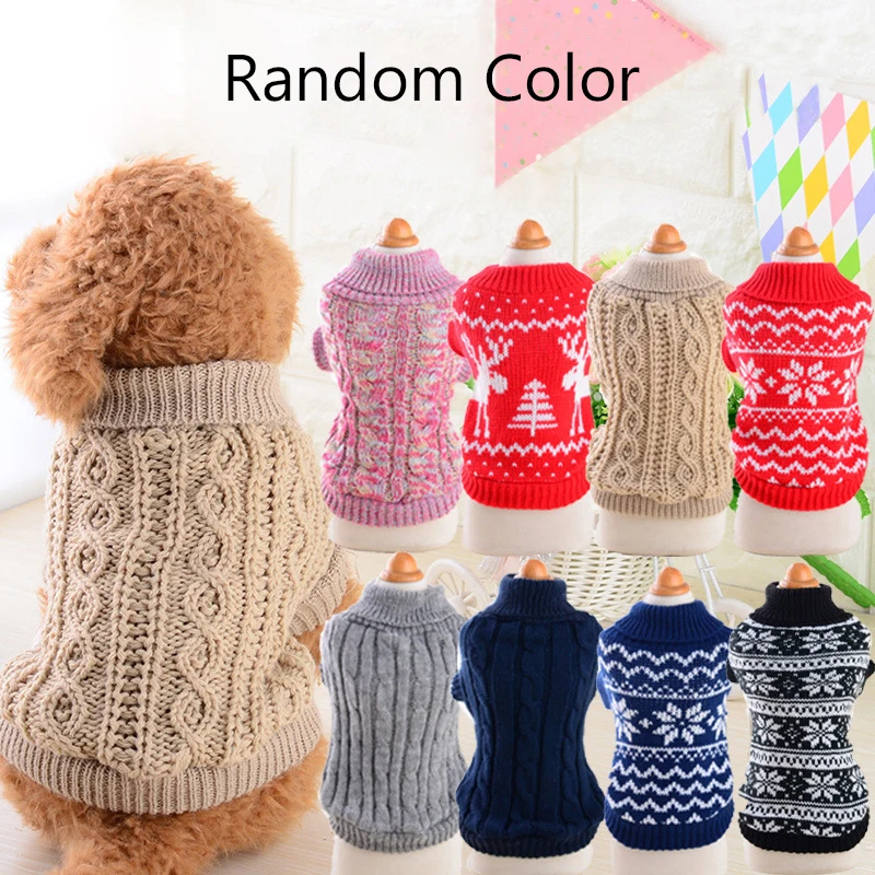 Random Color font b Pet b font Dog Winter Keep Warm Jumper Sweater Clothes Puppy Cat