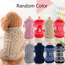 Random Color Pet Dog Winter Keep Warm Jumper Sweater Clothes Puppy Cat Knitwear Coat Free Size Suit For 0.5-1.5kg Pet #258321