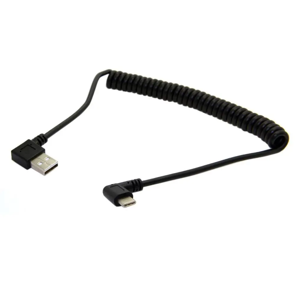 CY Стретч USB-C 3,1 тип-c под прямым углом 90D USB 2,0 кабель для передачи данных для планшетного телефона
