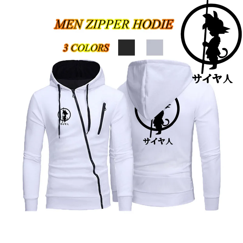

2019 new men zipper hoodie slim print sweatshirt casual long sleeve pullover zipper jacket coat