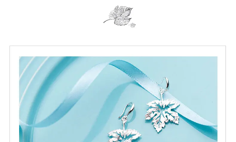 MloveAcc 925 пробы серебряные осенние кленовые листья Висячие серьги для женщин Роскошные серебряные ювелирные изделия подарок на день Святого Валентина
