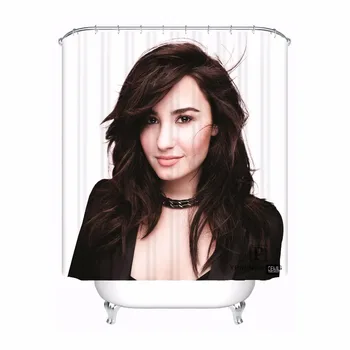 

Custom Demi Lovato Waterproof Shower Curtain Home Bath Bathroom s Hooks Polyester Fabric Multi Sizes180509-31