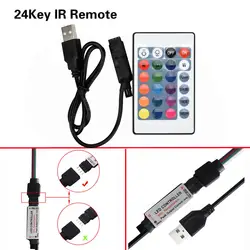 RGB USB Светодиодная лента IR RF пульт дистанционного управления 24 ключа 3528 5050 Лампа DC 12 В Светодиодная лента пульт дистанционного управления