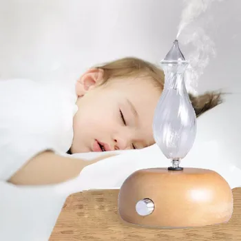 

Wood & Glass Aromatherapy Essential Oils Diffuser LED Light Air for Aroma Nebulizer Humidifier Cool Mist Maker For Home Office