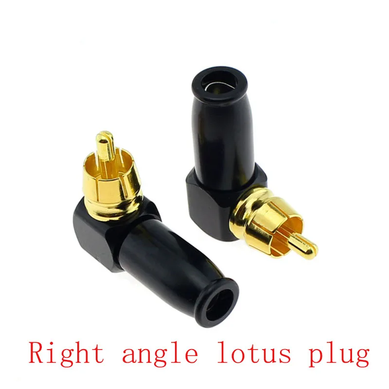 

4pcs Bent Lotus 399 Plug 90 Degree Elbow AV RCA Plug Audio Right Angle Lotus Plug