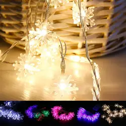 2 м 20led снег светодиодные гирлянды управляемые праздничные украшения лампы фестиваль Рождество освещение внутри помещения и на улице 2017