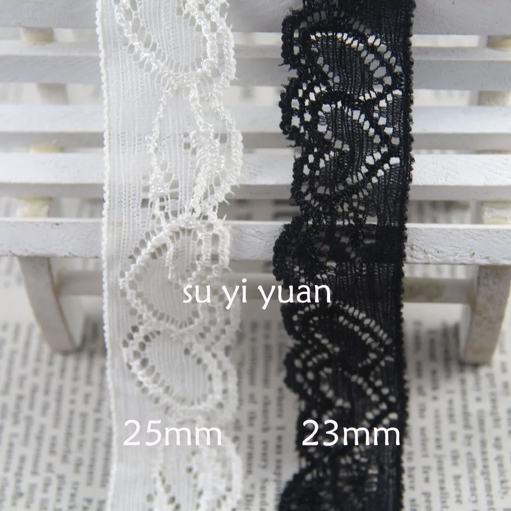 Elastic Stretch Lace Trim Sewing 10 Yards/lot 23/25mm Width Heart To