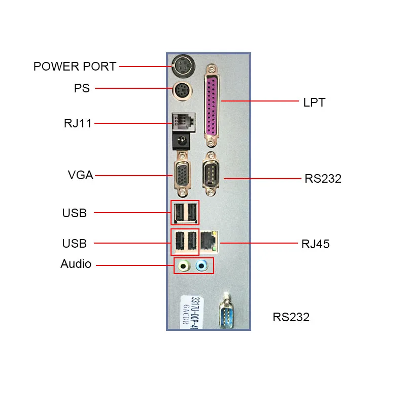 15 inch pos terminal all in one touch PC with RJ45 USB input