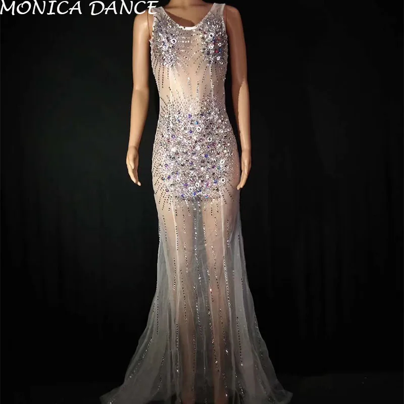 Женское сексуальное блестящее платье со стразами красивое День рождения