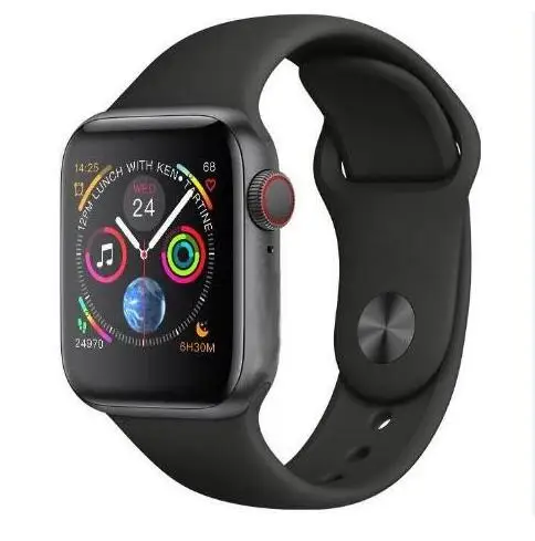 

IWO 8 Heart Rate Wireless Charger Red Round Button Smart Watch 44MM Series 4 Upgrade for Iphone Andriod Phone