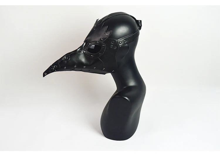 plague doctor mask Beak Doctor Mask Long Nose Cosplay Fancy Mask rivet Gothic Retro Rock Leather Halloween beak Mask (8)