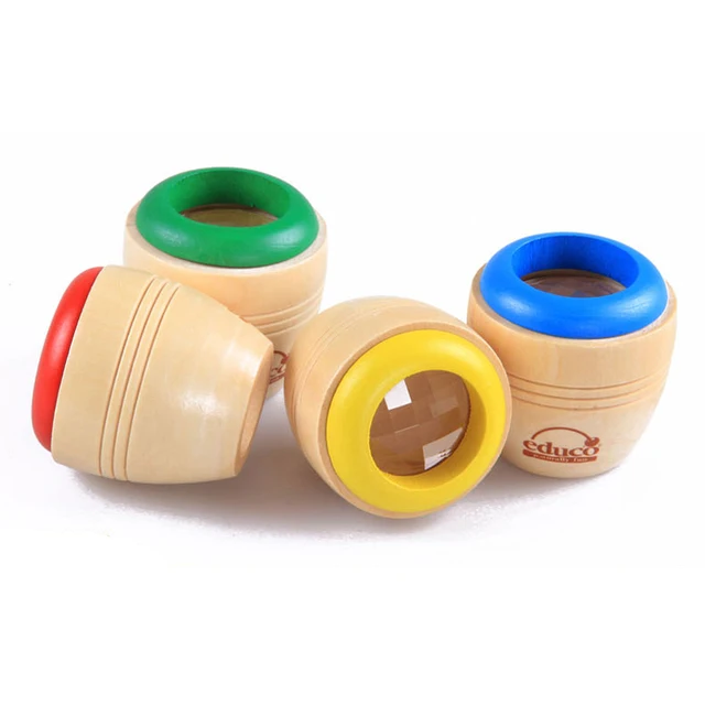 2019 Hot Sale ABS Wood Bee-eye Interesting Effect Magic Kaleidoscope Explore Baby Kids Children Learning Educational Puzzle Toy 2