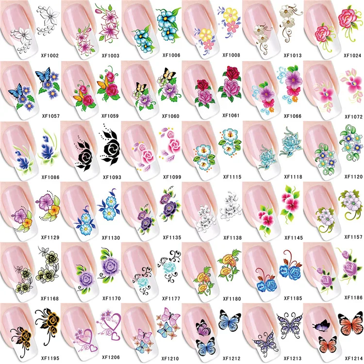 

1 pcs Flowers Nail Stickers Succulent plants Water Decal Ocean Cat Pattern 3D Manicure Sticker Nail Art Decoration m2t01