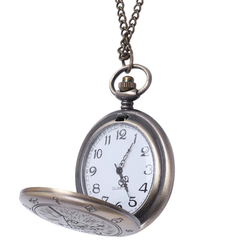 Винтажное бронзовое красивое ожерелье с подвеской браслет карманные часы