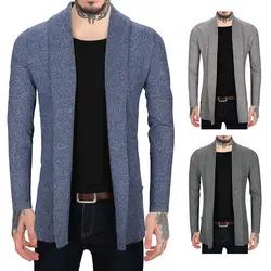 Zogga Новое поступление 2019 модный мужской повседневный весенний свитер однотонный индивидуальный кардиган с отложным воротником обычный
