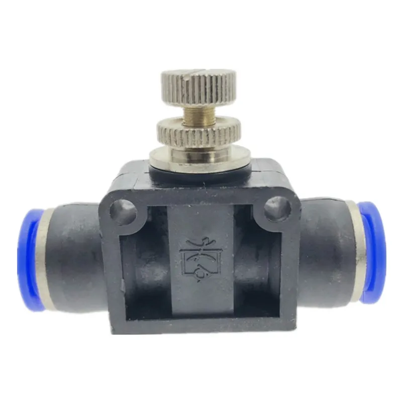 Parker FCCI731-8M-6G Flow Control Regulator Composite Tube to Pipe Push-to-Connect and Male BSPP Compact Right Angle 8 mm and 3/8 8 mm and 3/8 