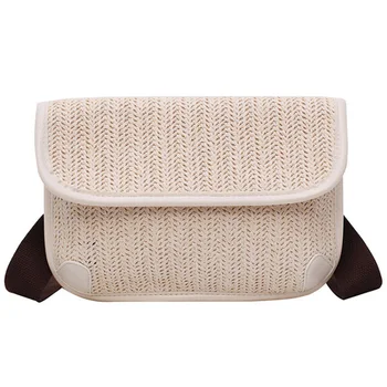 

Summer Small Bag Straw Woven Foreign Women'S Bag New 2019 Single Shoulder Slung Straw Small Square Bag