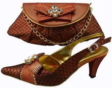 2017 Italian Shoes With Matching Bags For Party High Quality African Shoes And Bags Set For Wedding Women Pumps 1308-21