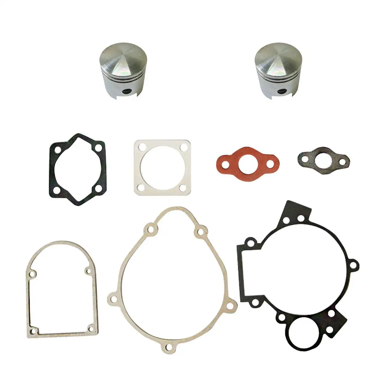 2x Piston & Gasket Set Fits 49cc 66cc 80cc 2 Stroke Engine Motorized