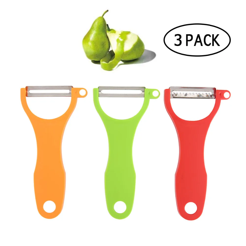 

3 Pcs/set Multi-function Vegetable Slicer Grater Peeler Cutter Carrot Onion Fruit Tools Paring Knife Kitchen Accessories Cooking
