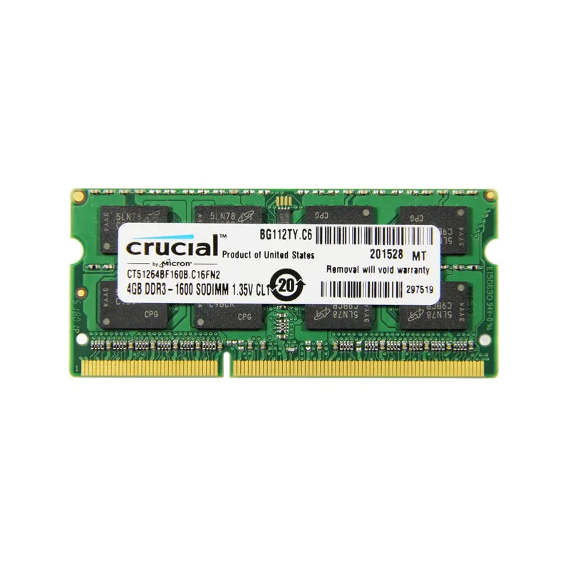 Абсолютно новая оперативная память для ноутбука Crucial DDR3L 1600 МГц 1,35 в 4 ГБ 8 ГБ для ноутбука Sodimm Memoria совместима с DDR3 1333 МГц 1066 МГц