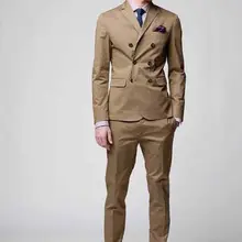 Последний дизайн пальто брюки хаки двубортный мужской свадебный костюм для вечеринки Slim Fit жених смокинг жениха костюм(куртка+ брюки