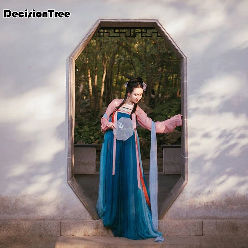 

2019 summer women chinese princess costume traditional dance costumes kids enfants children folk ancient hanfu tang dynasty dres