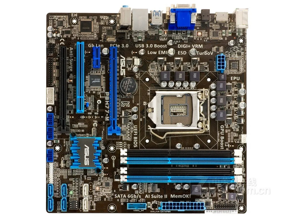Б/у для Asus P8H77 M материнская плата H77 Socket LGA 1155 i3 i5 i7 DDR3 32G SATA3 USB3.0|lga 1155|i3 i7i5 |