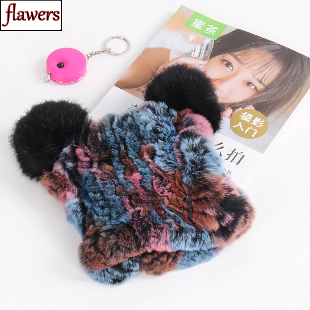 

2019 New Winter Russian Children Real Rex Rabbit Fur Hat Kids Knit Good Elastic Natural Fur Cap Warm Soft Child Genuine Fur Hats