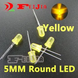 200 шт./лот 5 мм желтый круглый светодиодный диода Lndicator огни супер яркий [Желтый] DC1.9-2.5V Бесплатная доставка