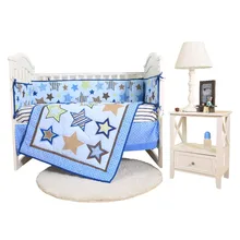 Детский комплект постельного белья 4 комплекта/шт. Принт Детская кровать бампер юбка для детской кроватки матрасный чехол для детской кроватки детское постельное белье для мальчиков и девочек хлопок кроватка комплект постельного белья