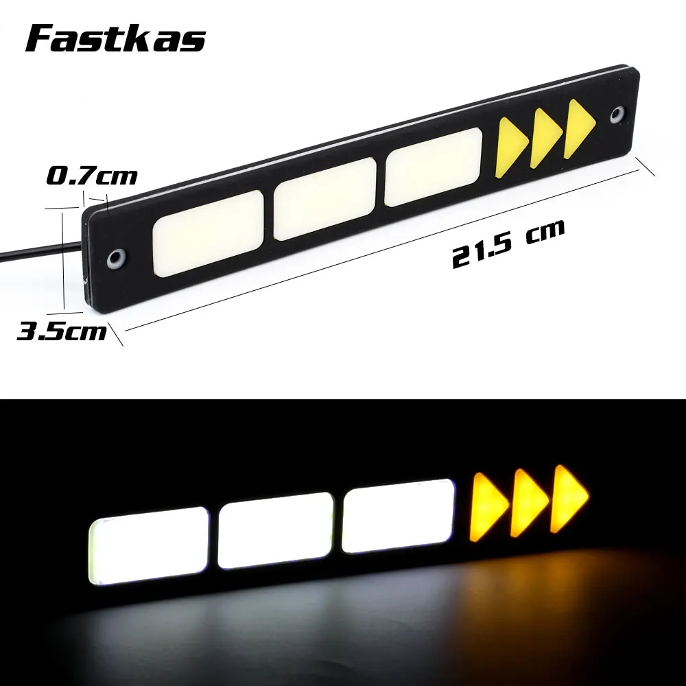Дневные ходовые огни светильник Водонепроницаемый 12v светодиодный COB DRL белый день светильник тумана светильник желтый Поворотная сигнальная лампа гибкий автомобили ходовые светильник
