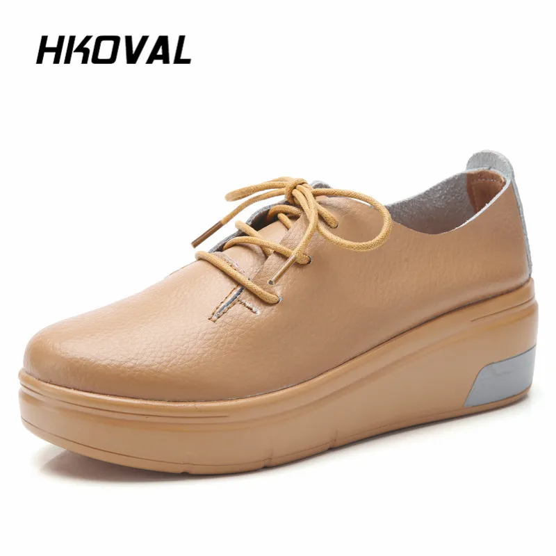 

HKOVAL Women Shoes Sneaker Flats Moccasins Loafers Cow Suede Leather Spring Autumn Female Students Ladies Shoes