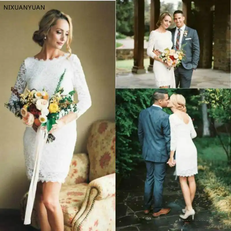 long sleeve short wedding guest dress