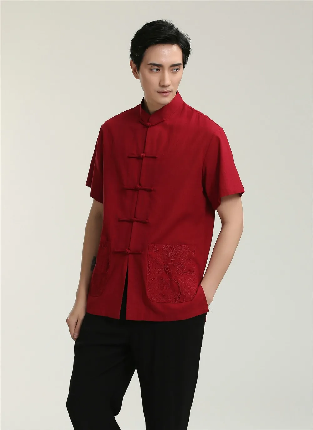 Шанхай история Льняная мужская рубашка Китайская традиционная мужская одежда костюм Тан Китайская одежда для мужчин Топ кунг-фу