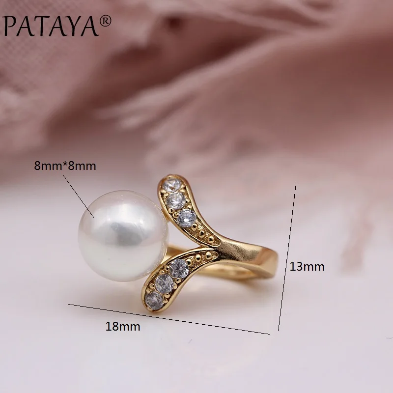 Rose Gold Micro-wax Inlay Natural Zircon Sea Shell Pearls Dangle Earrings - Image 6