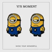 Эмаль цинковый сплав металла Миньоны серьги гвоздики Мода Сережка с героями мультфильмов для женщин