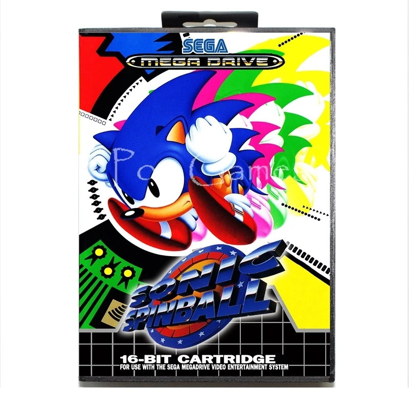 Sonic Spinball с коробкой для 16-битной игровой карты Sega MD Mega Drive видеоконсоли Genesis |