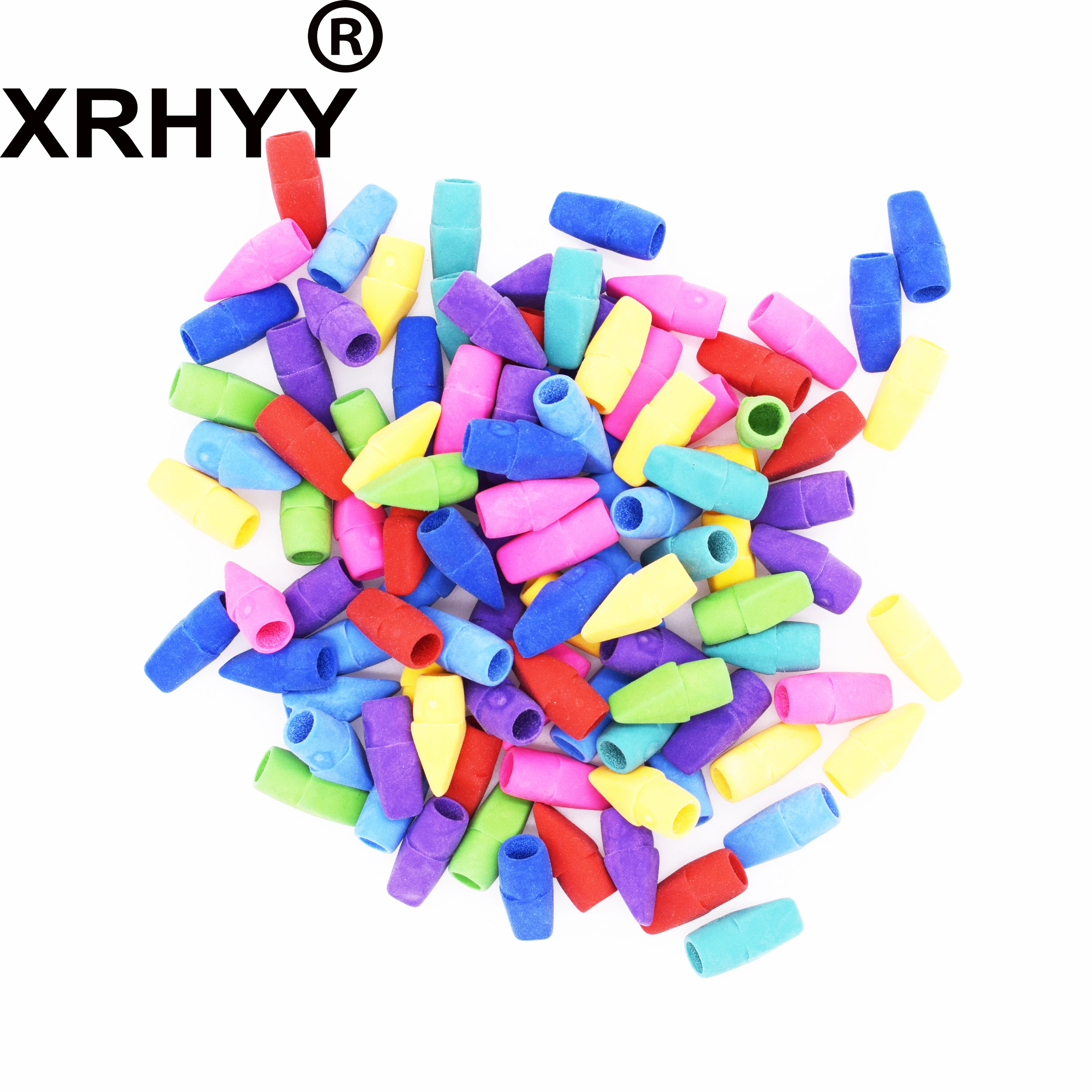 

200 PCS Assorted Colors Pencil Cap Erasers