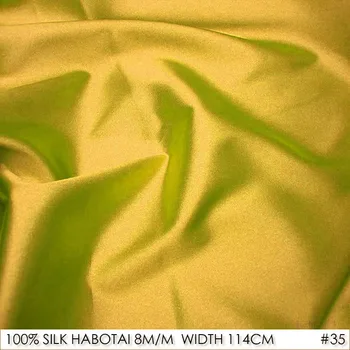 

CISULI 100% SILK HABOTAI 114cm width 8momme/100% Silk Fabric Lining Batik Painting DIY Patchwork Fabric Yellow NO 35