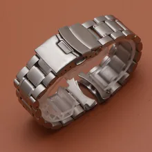 18mm 20mm 22mm 24mm Solid Stainless Steel Link Bracelet Wrist Watch Band Men Watches Bands Strap watch Replacement curved ends 20 22mm silver stainless steel fold over clasp replacement solid link bracelet men wrist watch band strap 2 spring bars