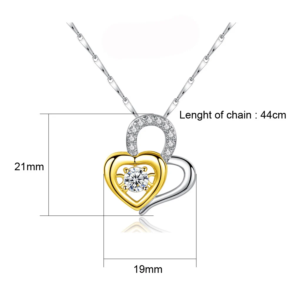 double heart choker necklace zircon (1)