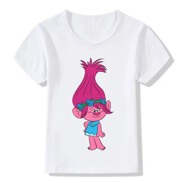 Children Cartoon Trolls Poppy Magic Funny T-shirts Kids Summer Tops Baby Short Sleeve Clothes Toddler Girls T Shirt,ooo2173 3