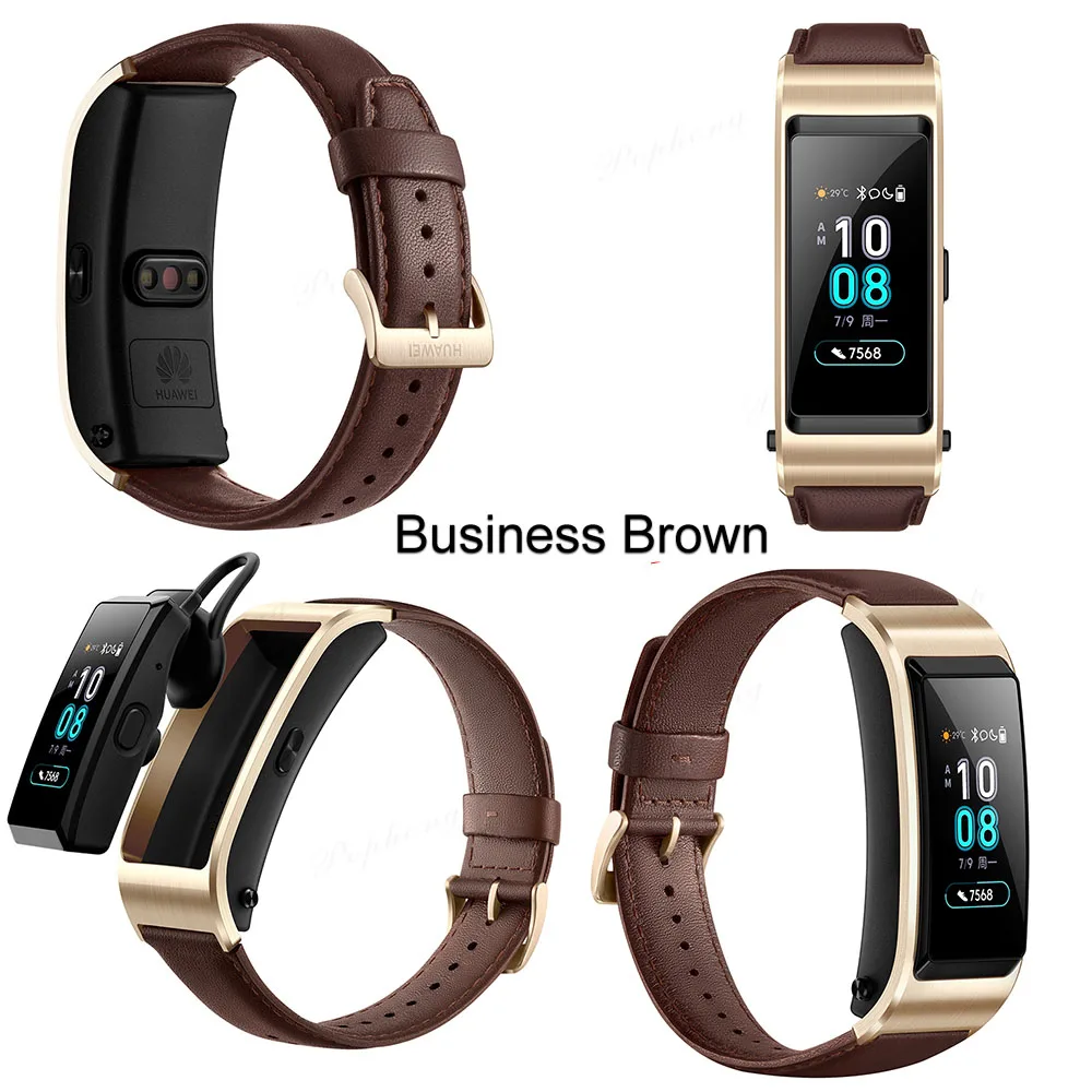 Huawei TalkBand B5 Talk Band B5 Bluetooth умный Браслет цветной экран здоровье водонепроницаемый Сенсорный экран полный сенсорный научный сон - Цвет: Business Brown