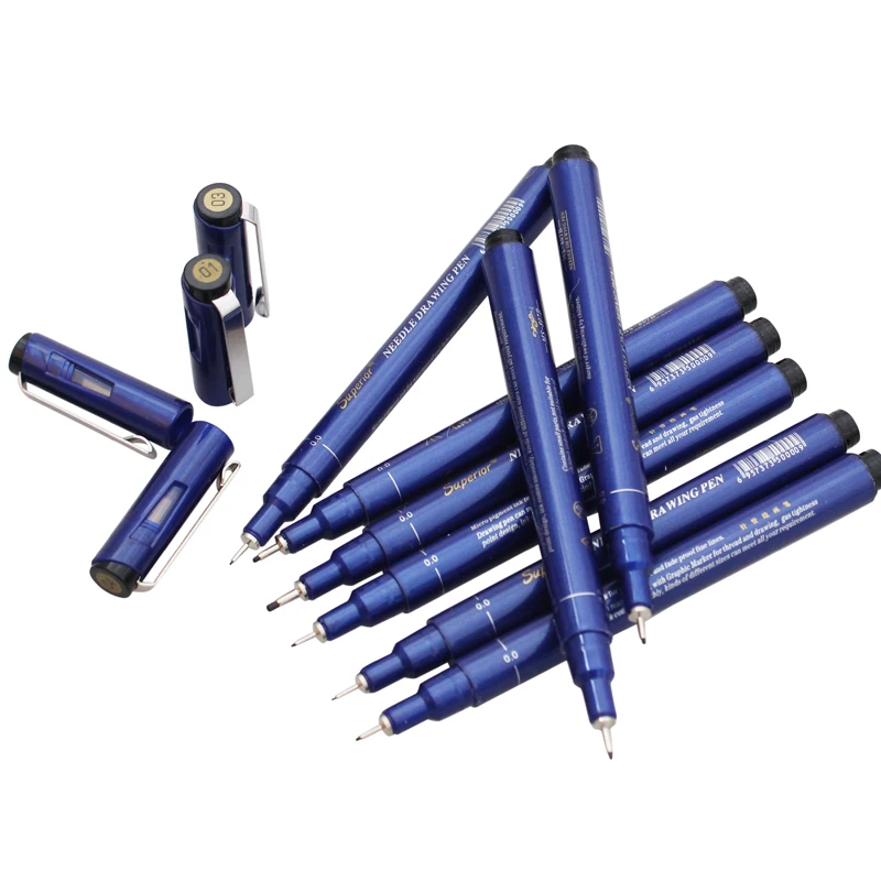 Превосходный 10 шт./лот, черная тонкая ручка, водостойкая, Neelde, ручка для рисования, пигмент, эскиз, маркер, ручка для манги, аниме, товары для рукоделия
