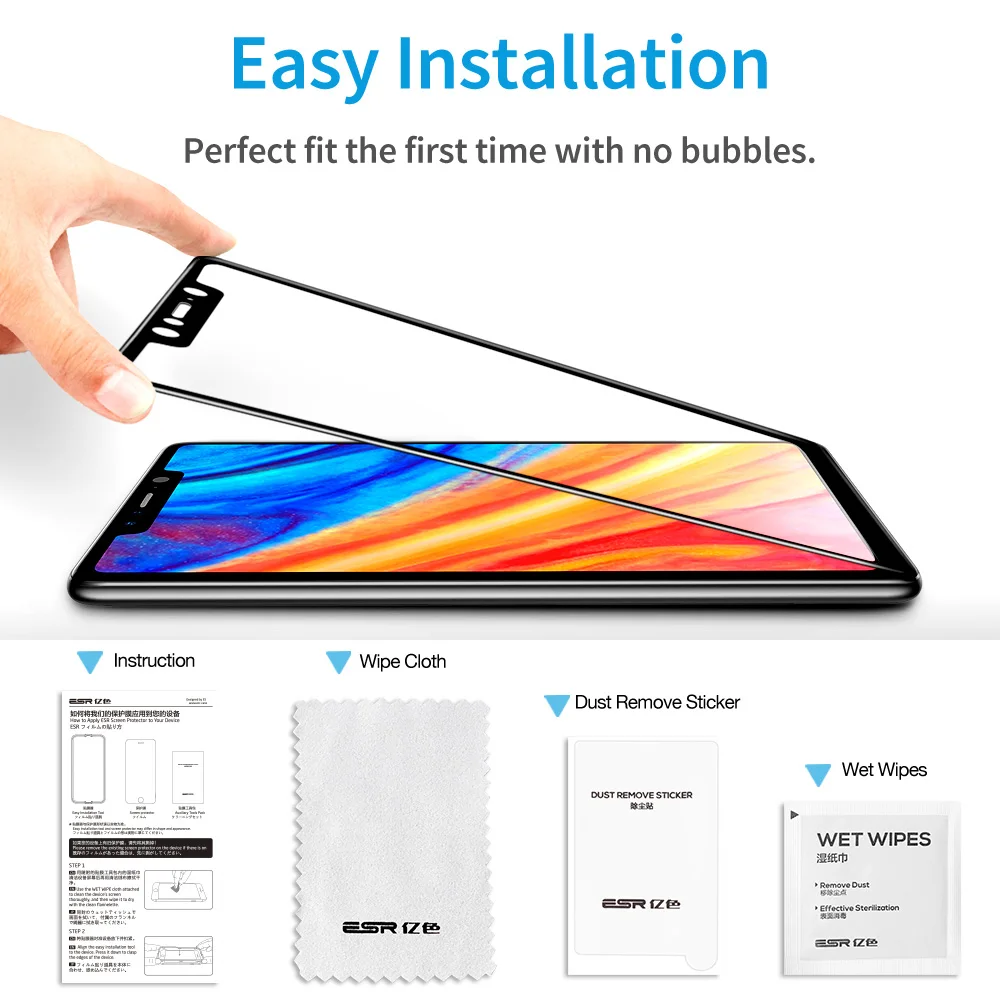 ESR Защита экрана для Xiaomi Mi 8 закаленное стекло 3X более сильное 9H 3D изогнутое полное покрытие Xiaomi Mi 8 SE защитное стекло