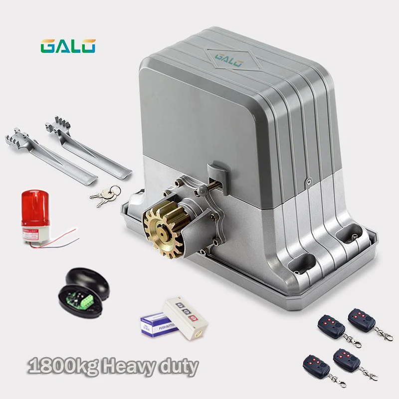 

heavy duty 1800kg automatic sliding gate opener motor with remote controls(keyfobs,photocells, flash light, 3-button optional)