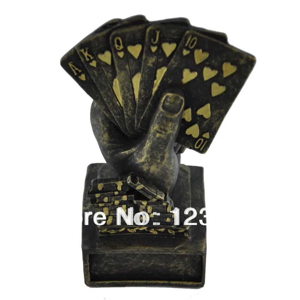 

TA-033 Top Quality Casino Gold Metal Poker Cards Tournament 1st Place Winner Trophy cup, Poker Trophy, Poker Souvenirs