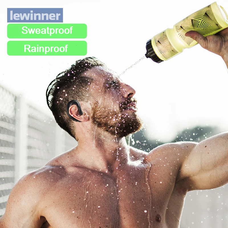 Lewinner Bluetooth V5.0 костной проводимости наушники со скрытый микрофон Беспроводная